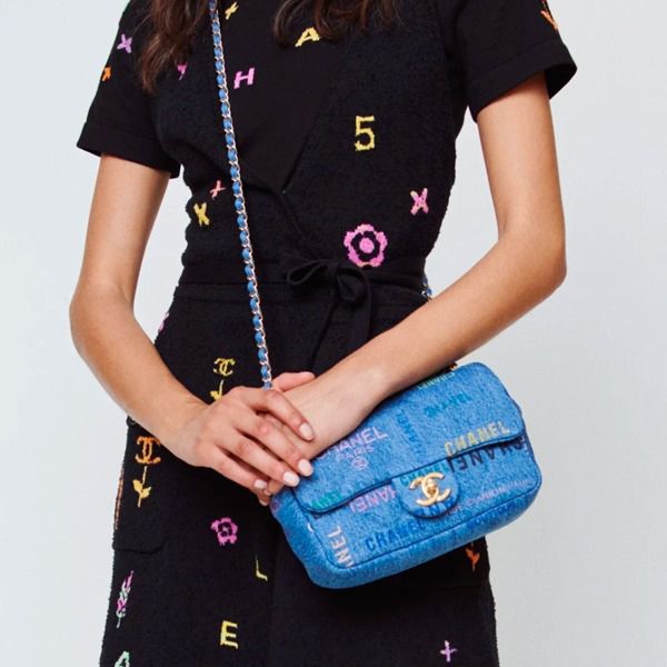 22SS シャネル スモール フラップ バッグ スーパーコピー★大人気のデニムAS3134B07646NH448